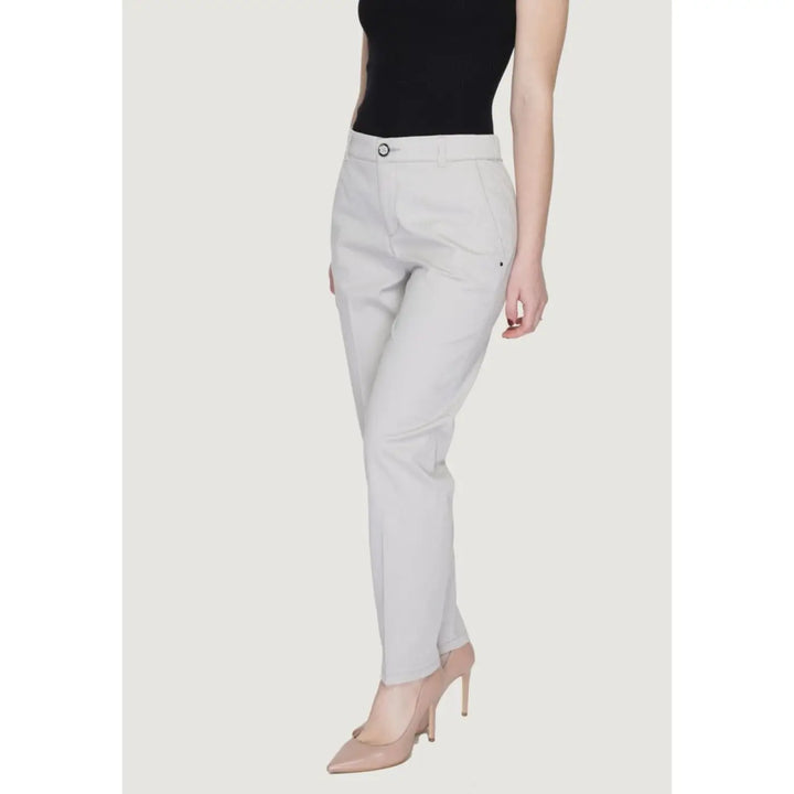 Street One Beige Cotton Casual Pants