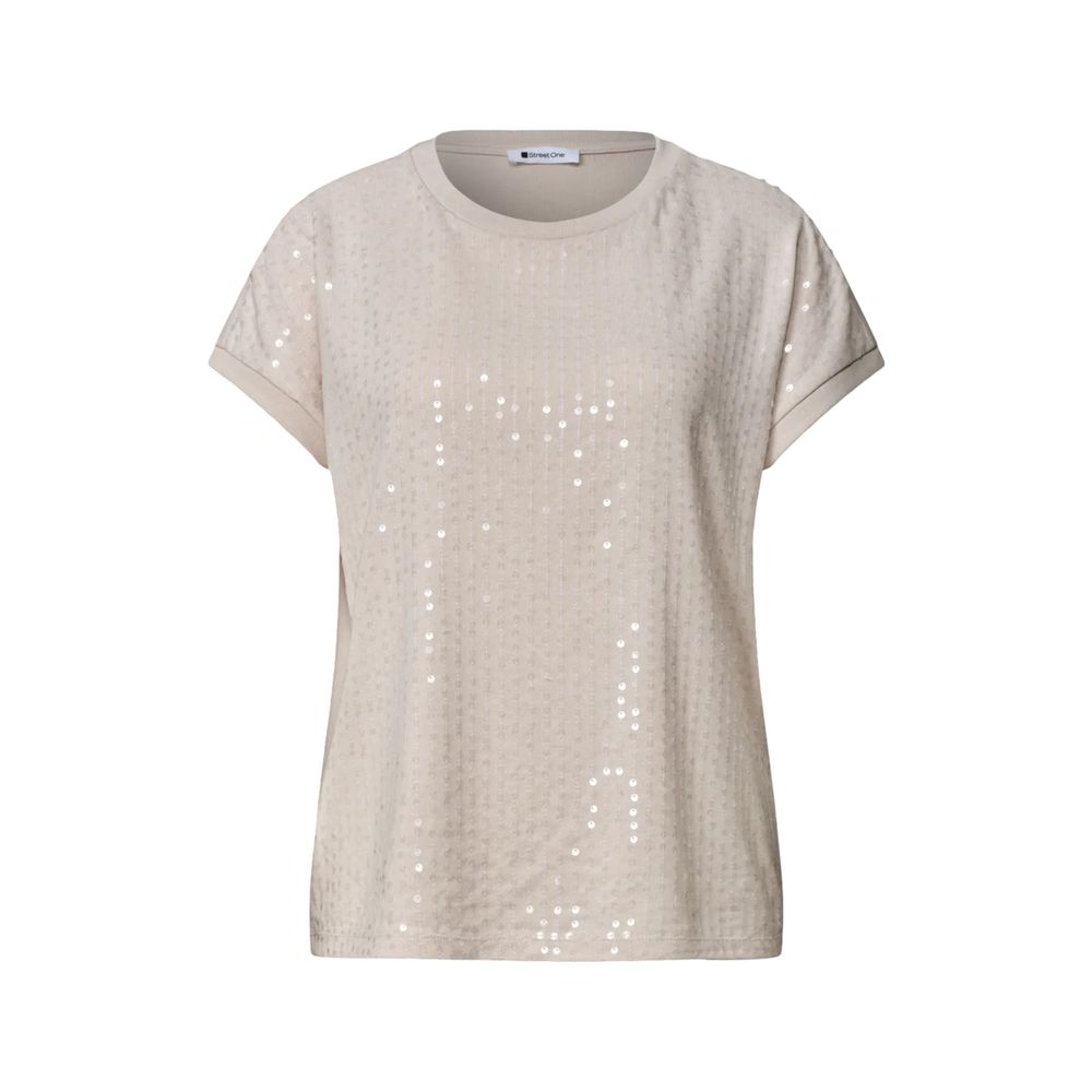 Street One - Beige Polyester T-Shirt