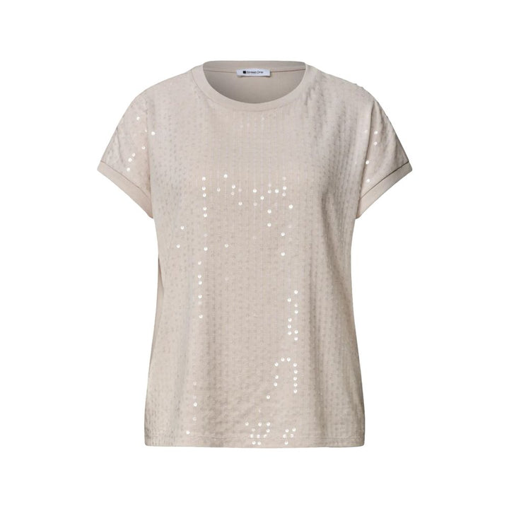 Street One - Beige Polyester T-Shirt