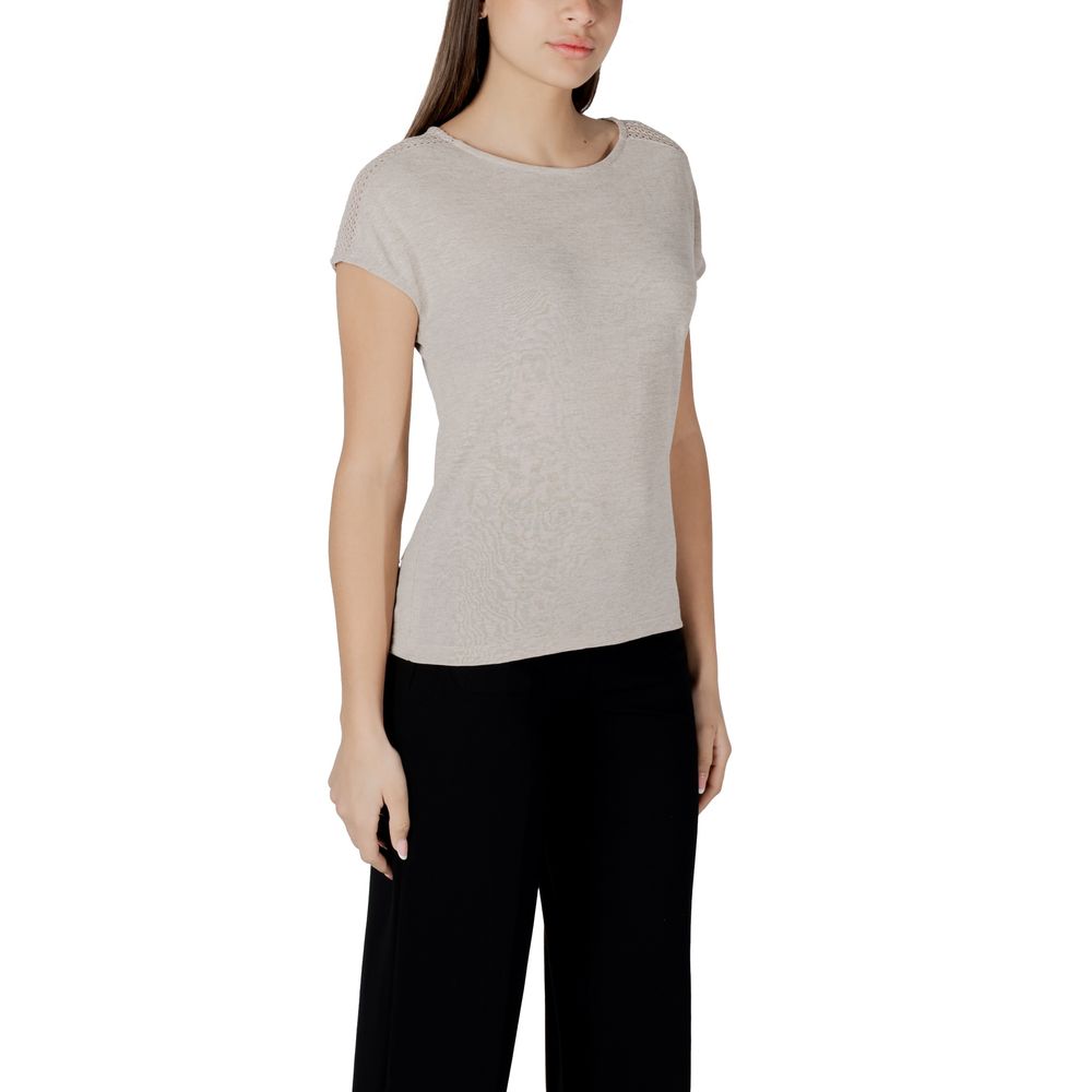 Street One - Beige Polyester T-Shirt