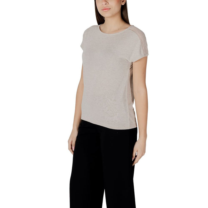 Street One - Beige Polyester T-Shirt