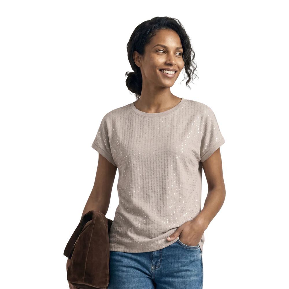 Street One - Beige Polyester T-Shirt