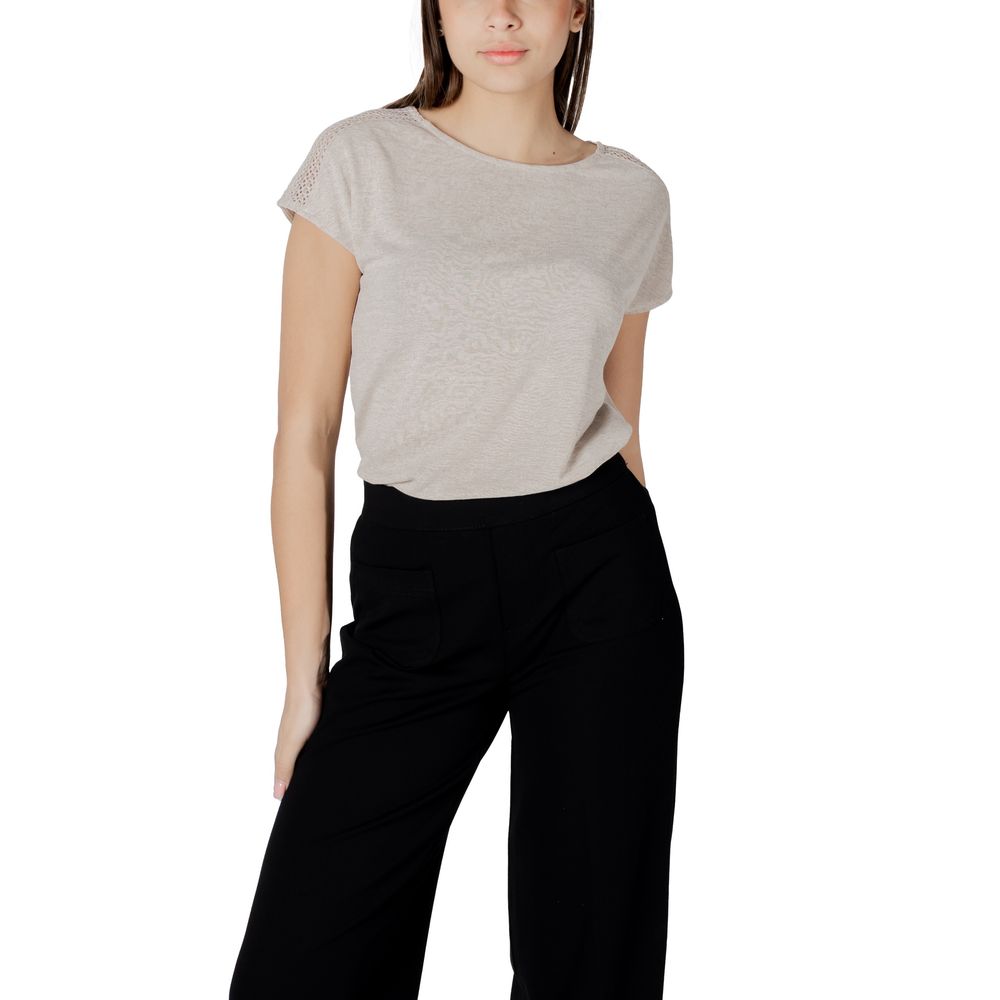 Street One - Beige Polyester T-Shirt