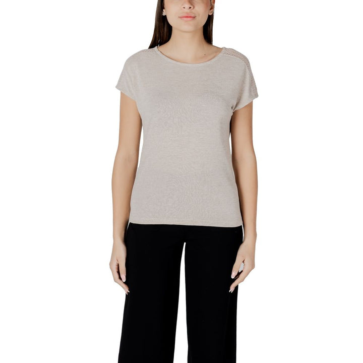 Street One - Beige Polyester T-Shirt