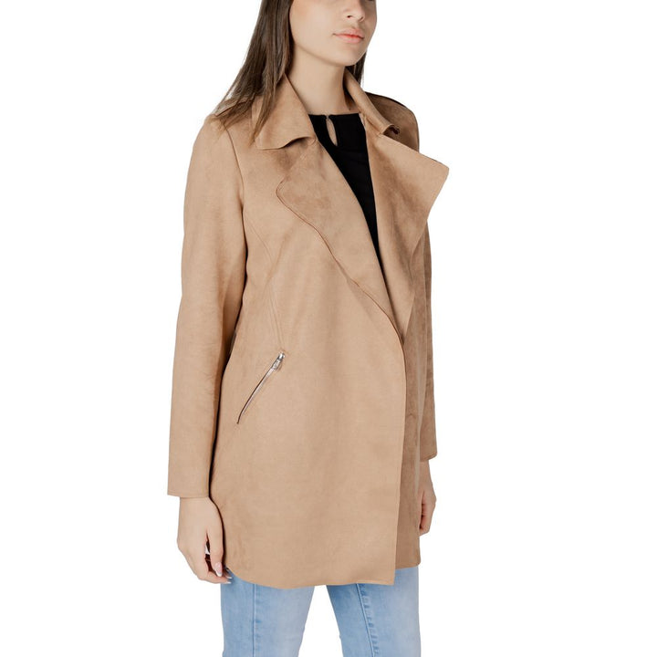 Street One Trench Coats - Beige Polyester Coat