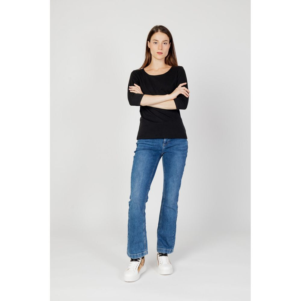 Street One - Black Cotton Long Sleeve T-Shirt