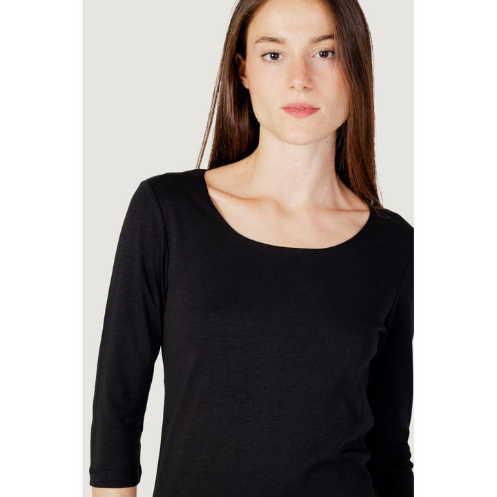 Street One - Black Cotton Long Sleeve T-Shirt
