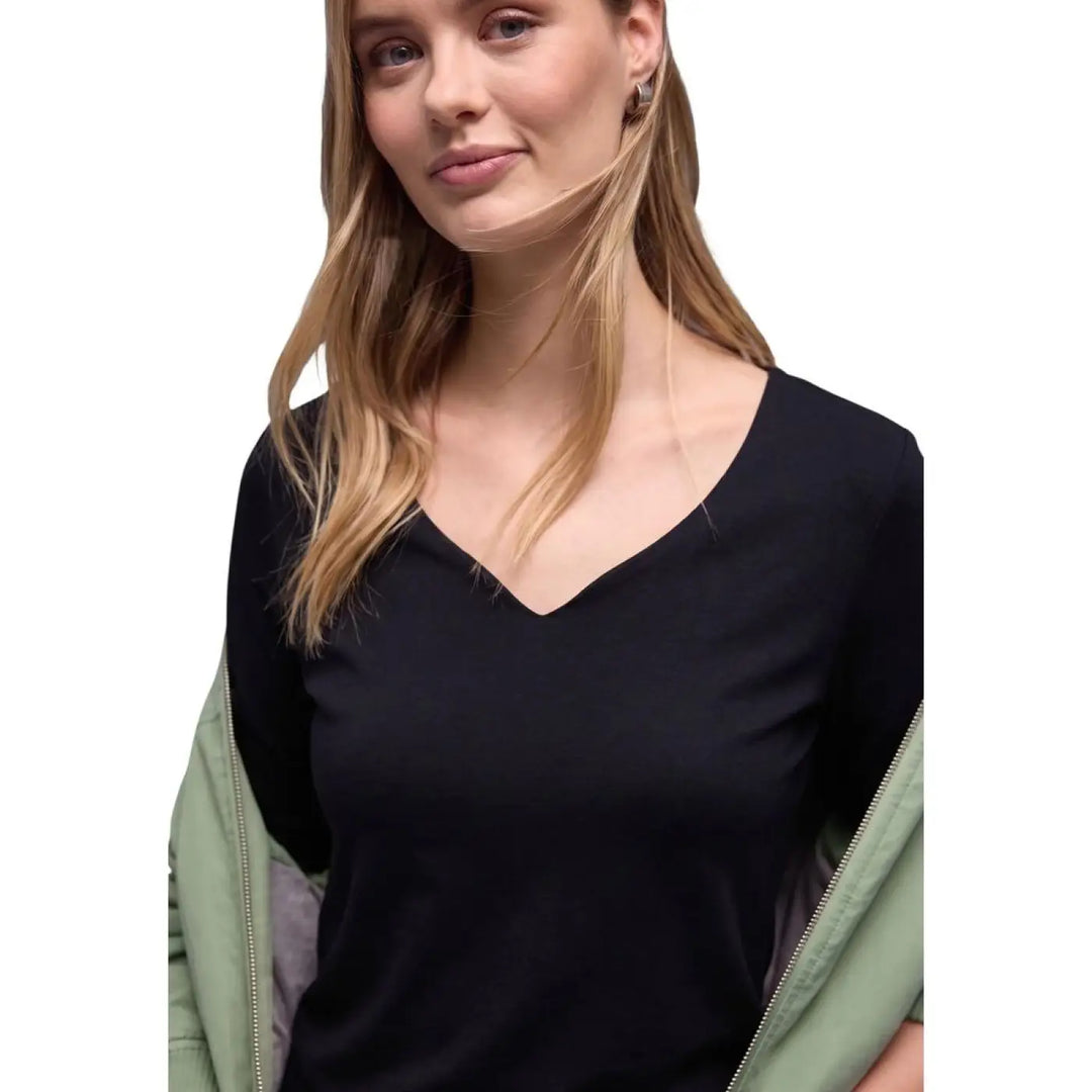 Street one Black Cotton Long Sleeve T-shirt