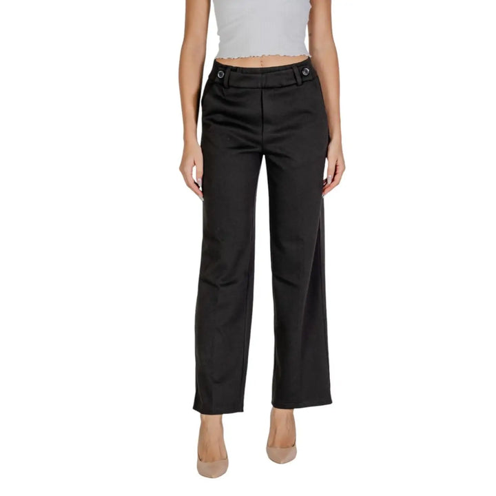 Street One Black Polyester Casual Pants