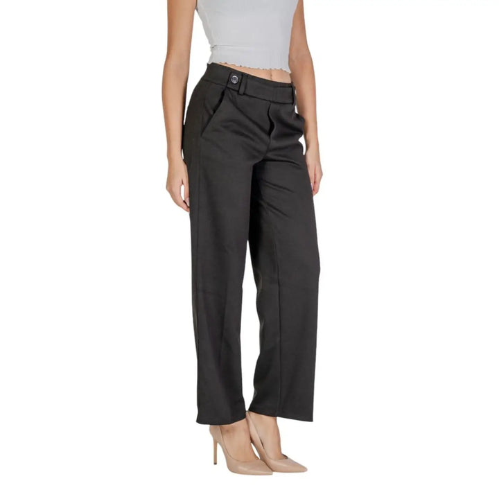 Street One Black Polyester Casual Pants