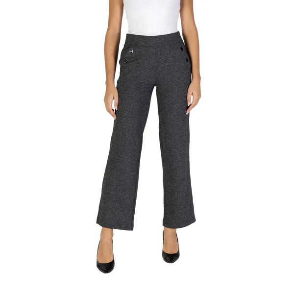 Street One Black Polyester Casual Pants