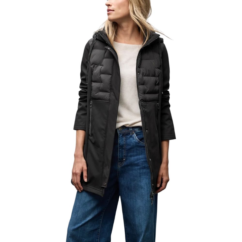 Street One Puffer Jackets - Black Polyester Coat
