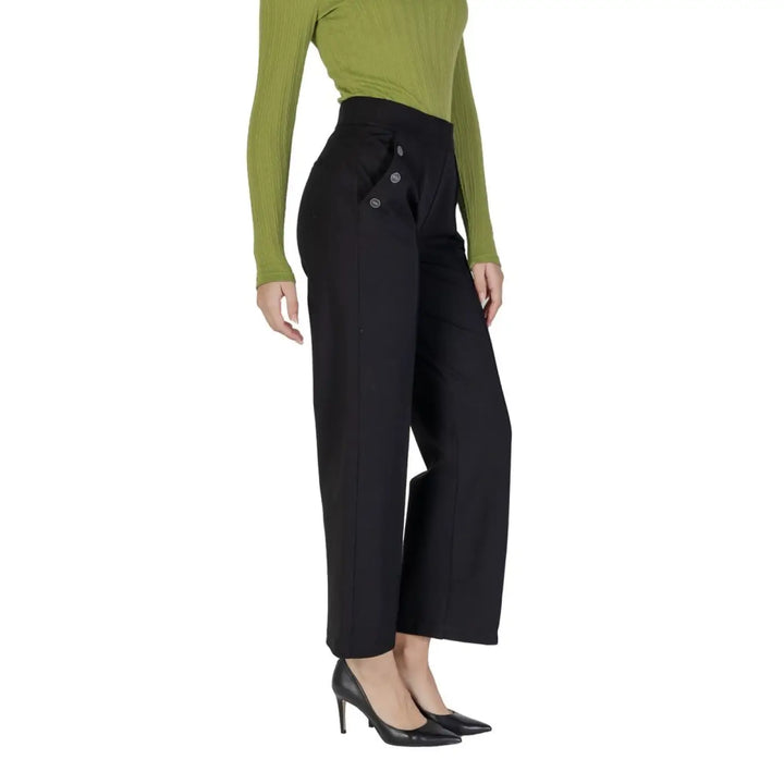 Street One Black Viscose Casual Pants
