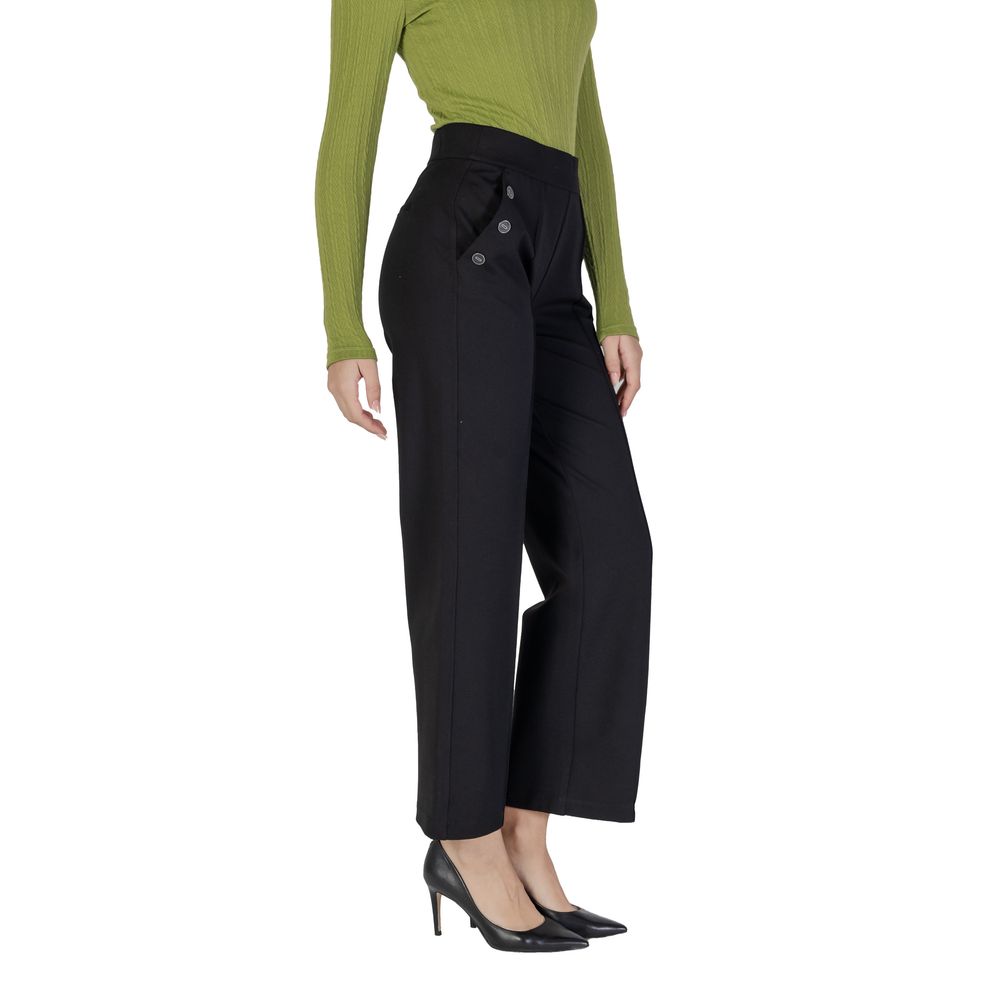 Street one Black Viscose Casual Pants