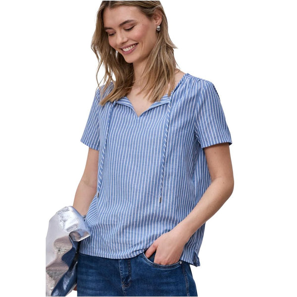 Street one Blouses - Women’s Blue Cotton Blouse