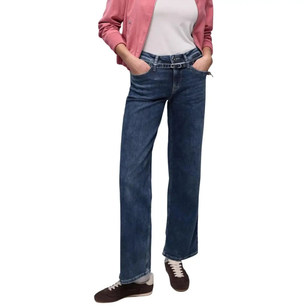 Street One Blue Cotton Relaxed Fit Jeans