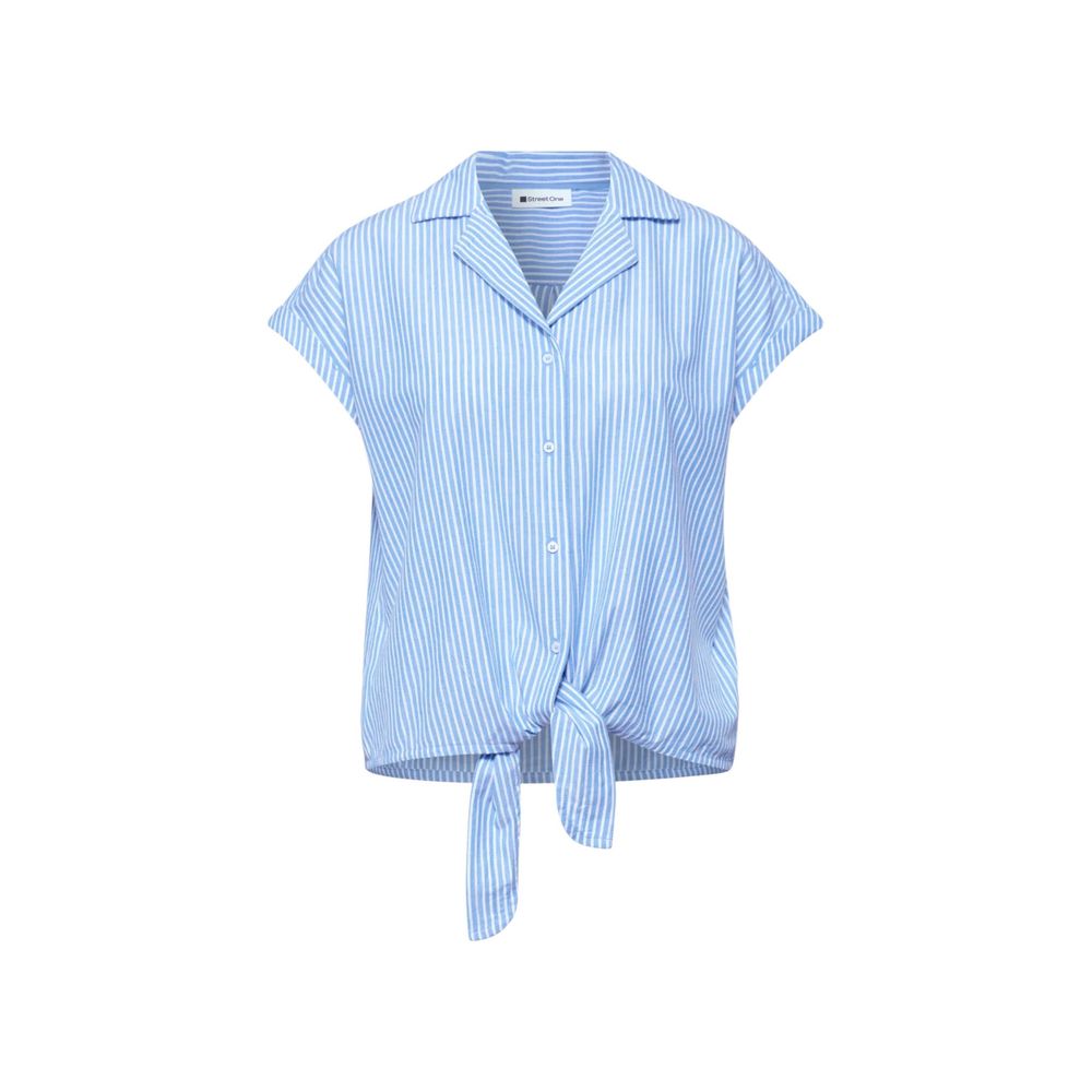 Street One Blouses - Blue Cotton Shortsleeve Shirt
