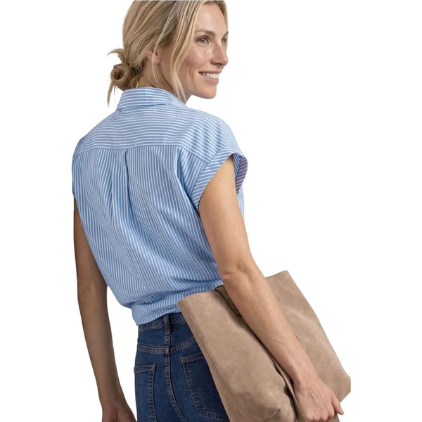 Street One Blouses - Blue Cotton Shortsleeve Shirt