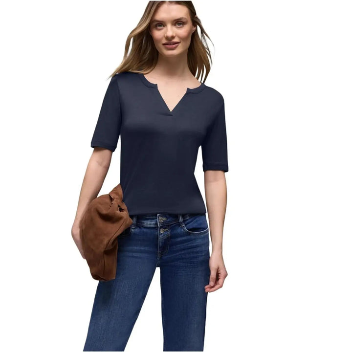 Street One Blue Cotton T-Shirt