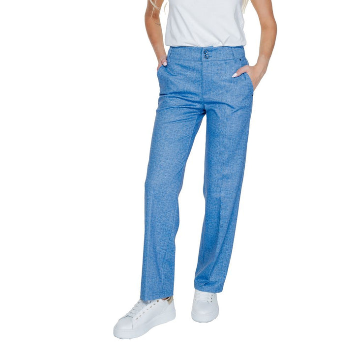 Street one Blue Polyester Casual Pants