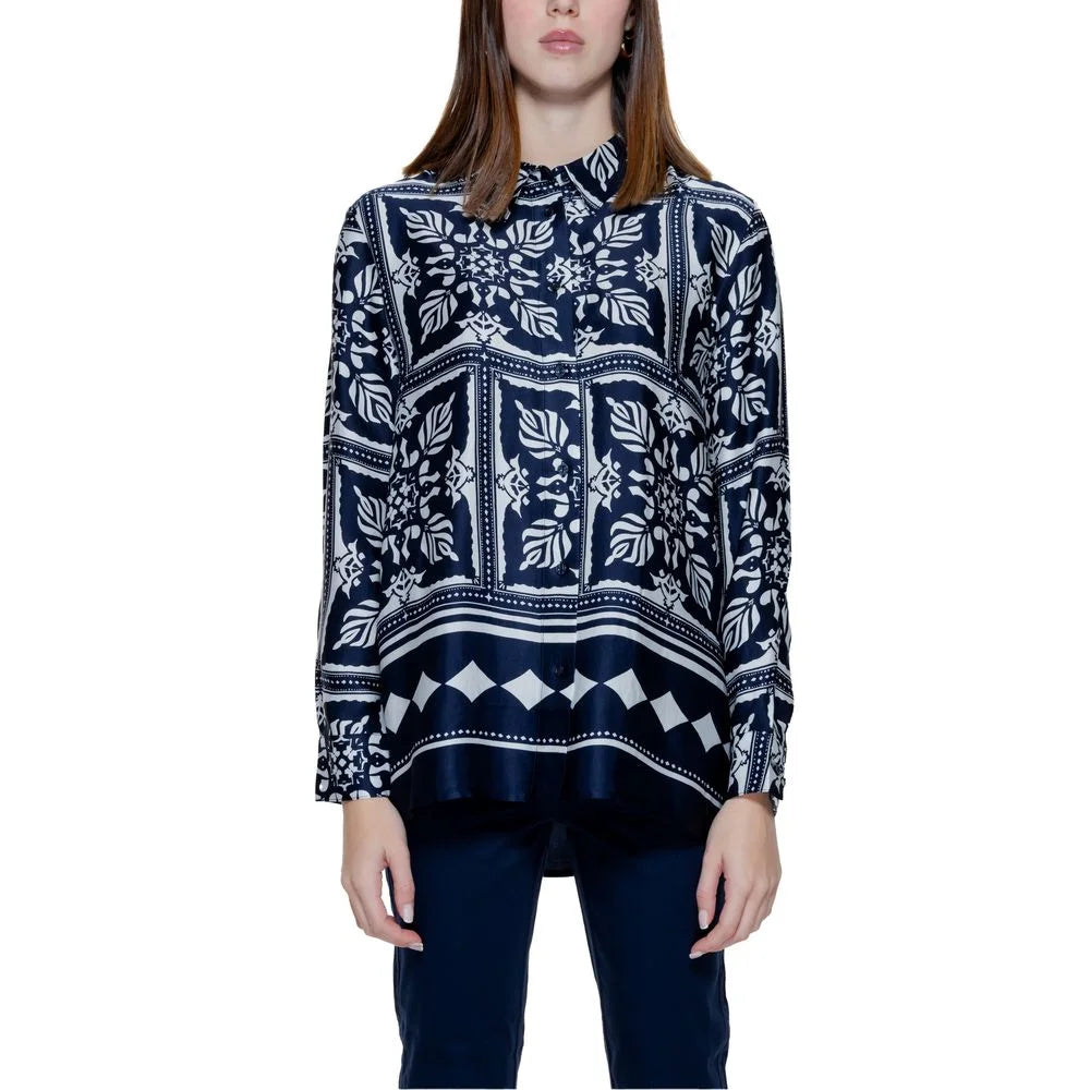 Street One Blue Viscose Blouse Women’s Long-Sleeved Shirt