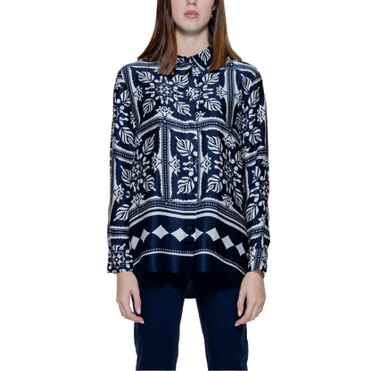 Street One Blue Viscose Blouse Women’s Long-Sleeved Shirt