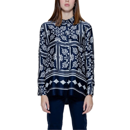 Street One Blue Viscose Blouse Women’s Long-Sleeved Shirt