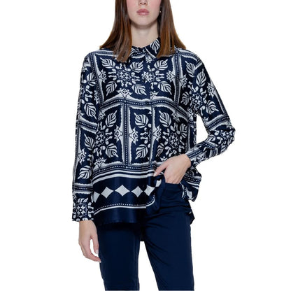 Street One Blue Viscose Blouse Women’s Long-Sleeved Shirt