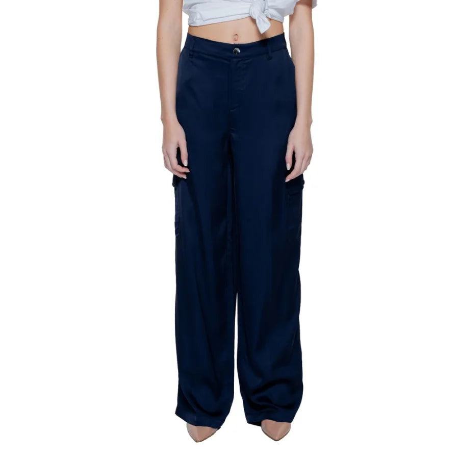 Street One Blue Viscose Casual Pants