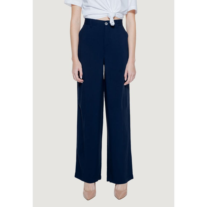 Street one Blue Viscose Casual Pants