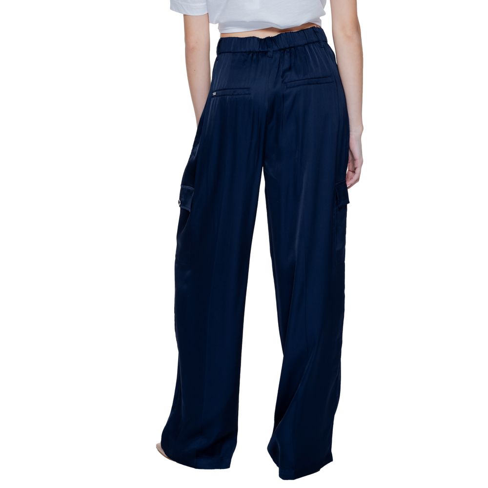 Street one Blue Viscose Casual Pants