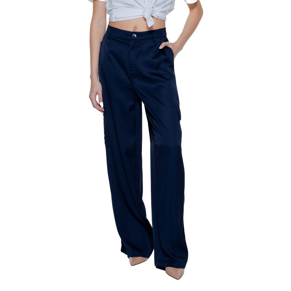 Street one Blue Viscose Casual Pants