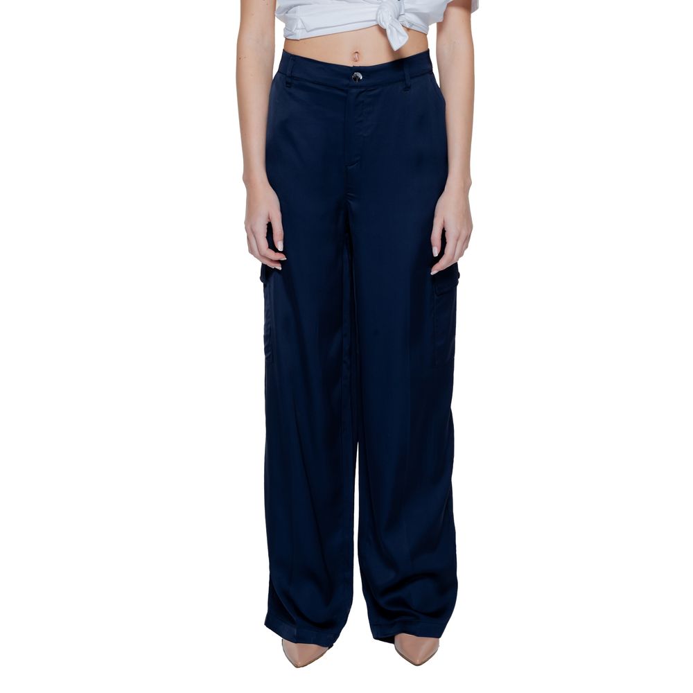 Street one Blue Viscose Casual Pants
