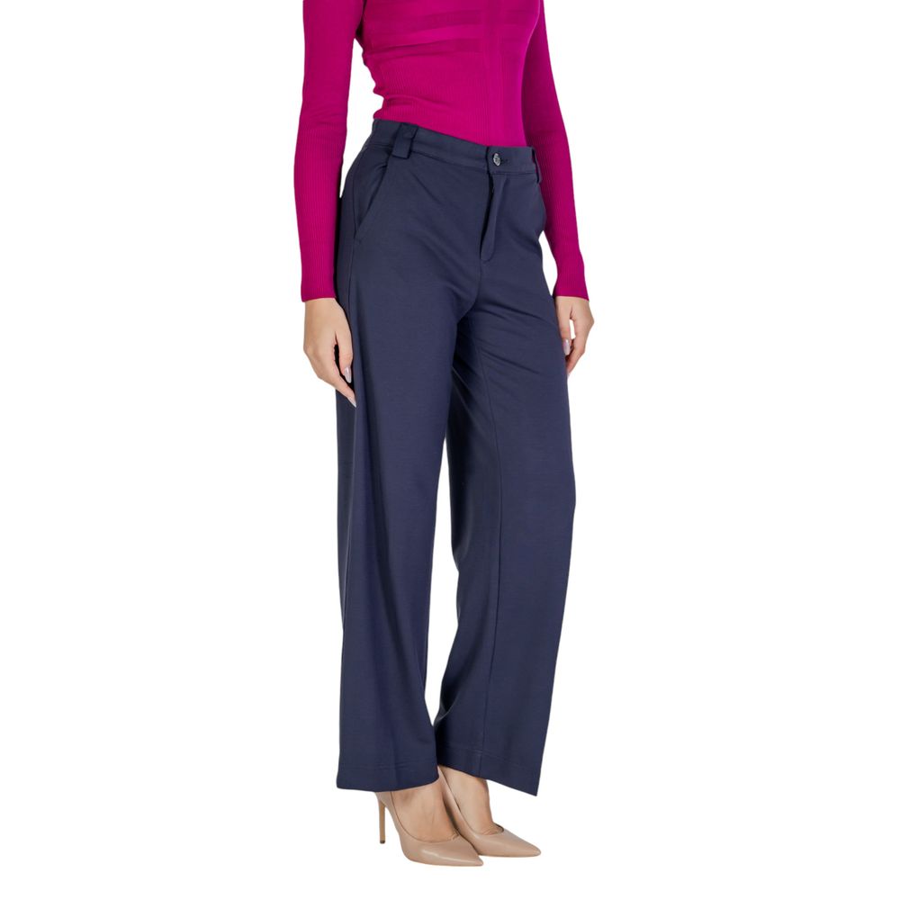 Street one Blue Viscose Casual Pants