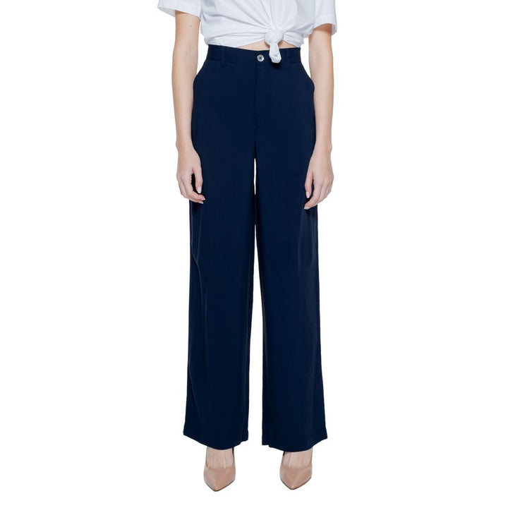 Street one Blue Viscose Casual Pants
