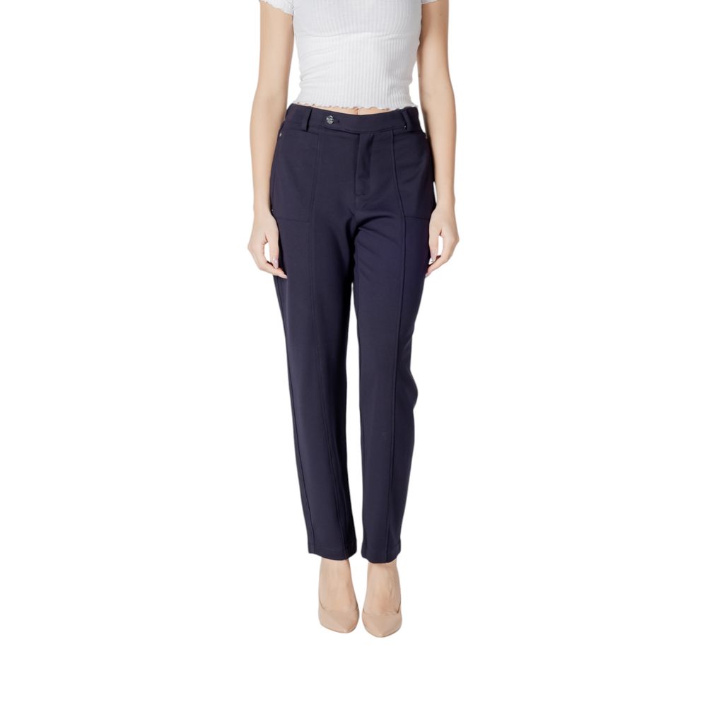 Street one Blue Viscose Casual Pants