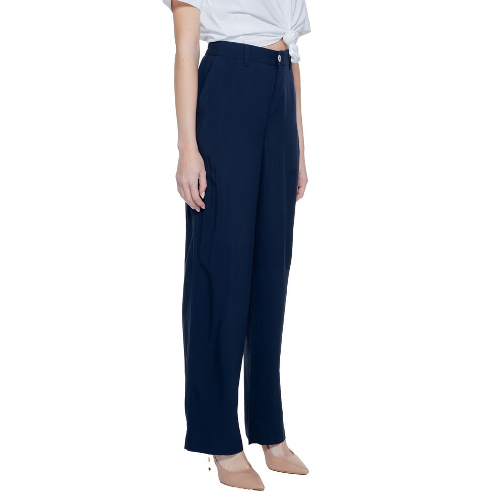 Street one Blue Viscose Casual Pants