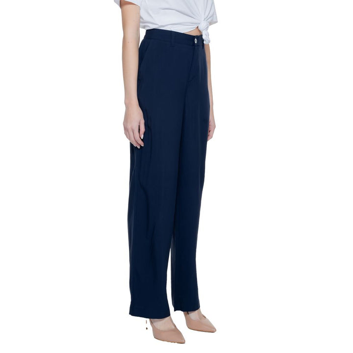 Street one Blue Viscose Casual Pants
