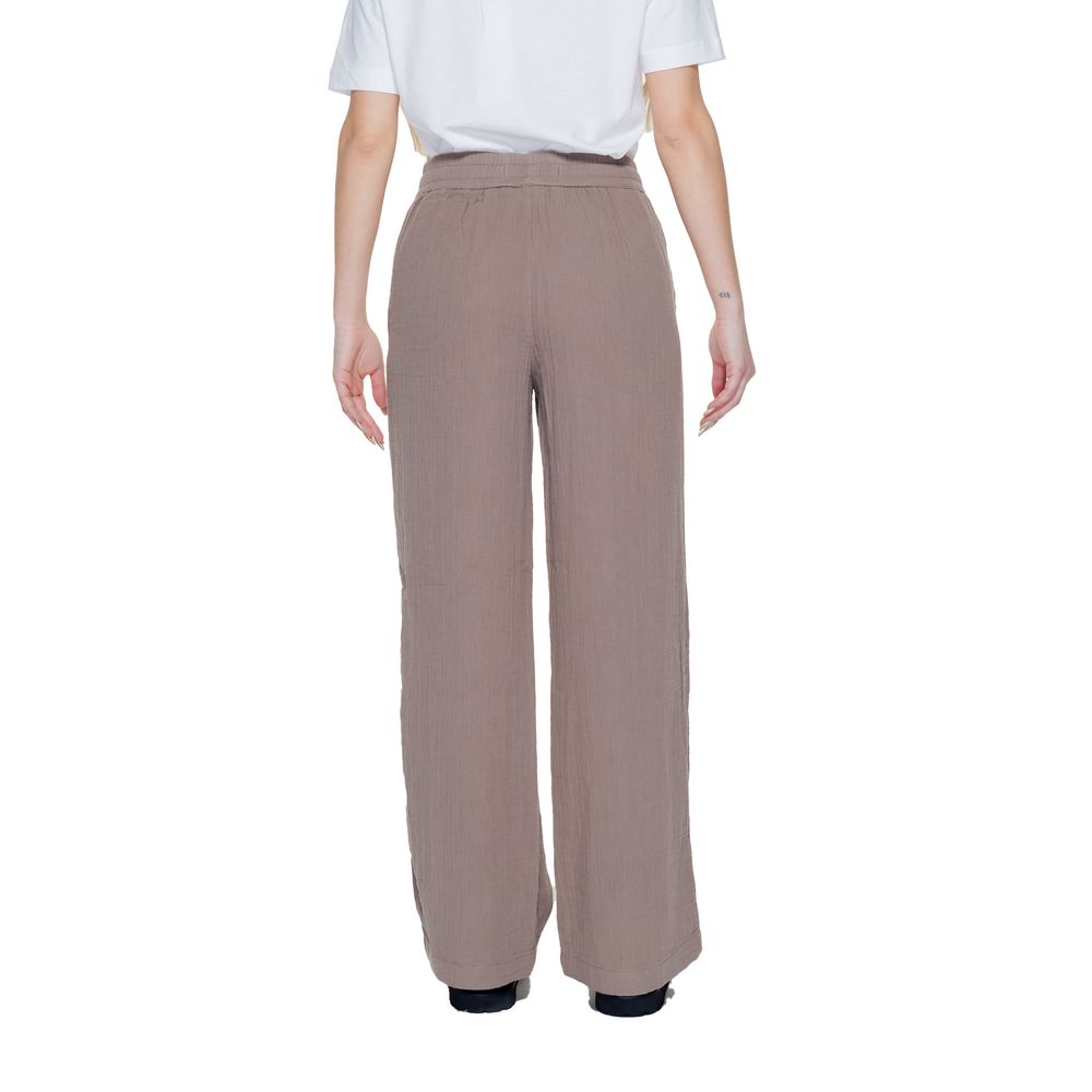 Street one Brown Cotton Casual Pants