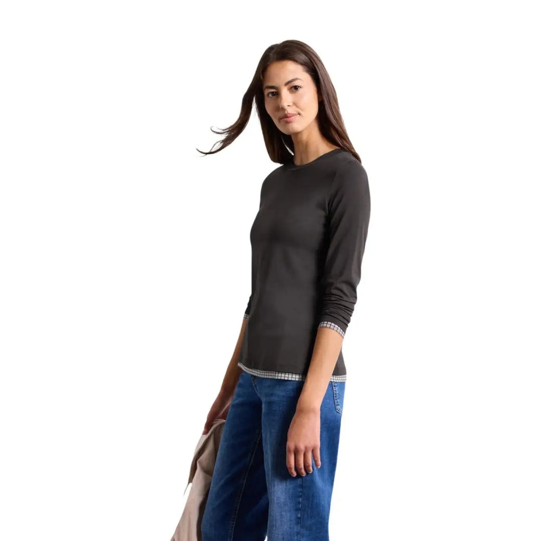 Street one Brown Cotton Long Sleeve T-shirt