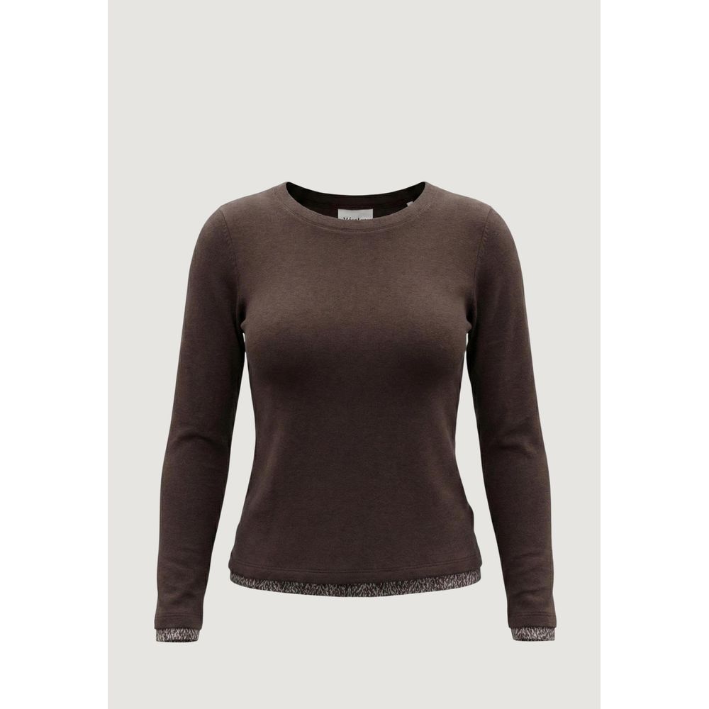 Street One - Brown Cotton Long Sleeve T-Shirt