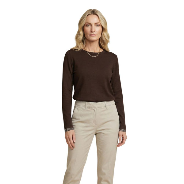 Street One - Brown Cotton Long Sleeve T-Shirt