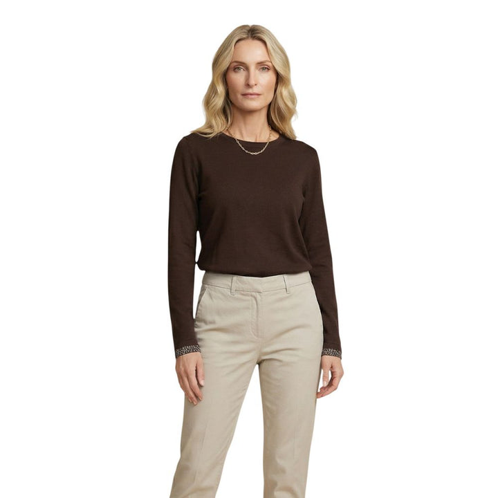 Street One - Brown Cotton Long Sleeve T-Shirt
