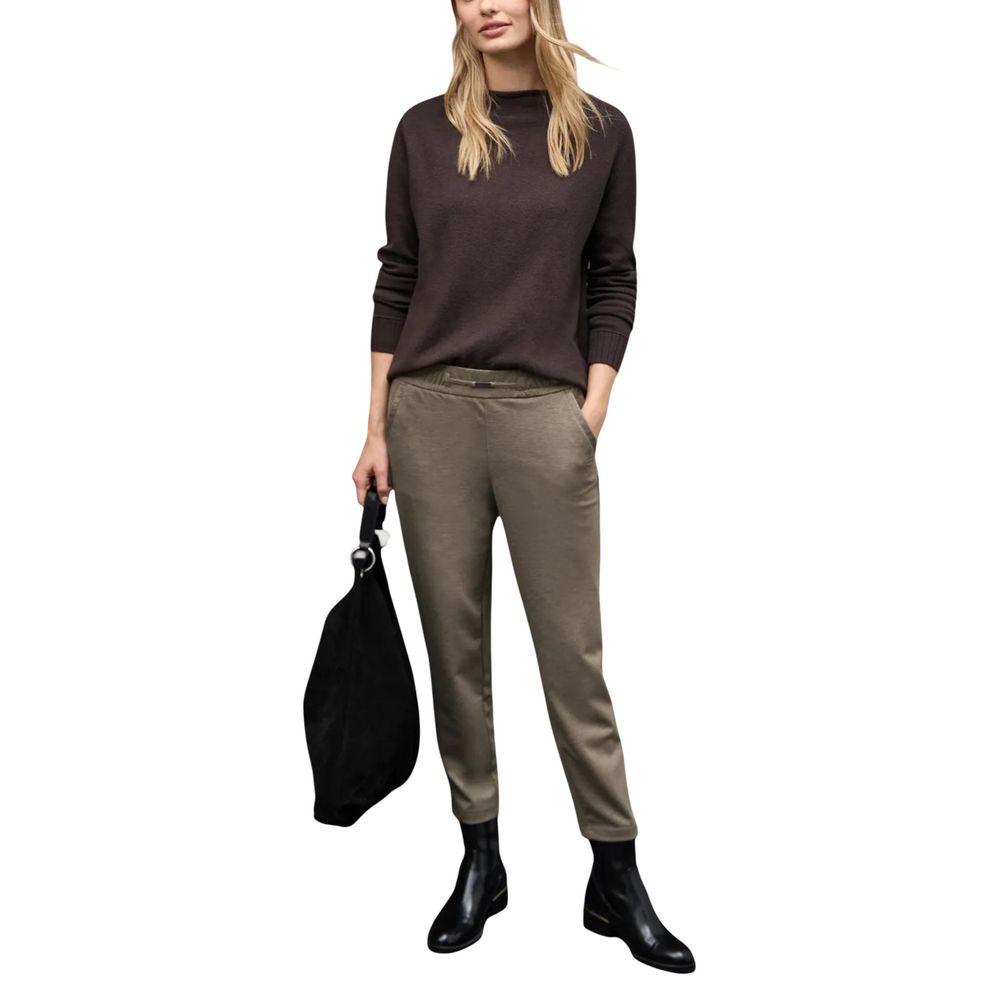 Street one Brown Polyester Casual Pants