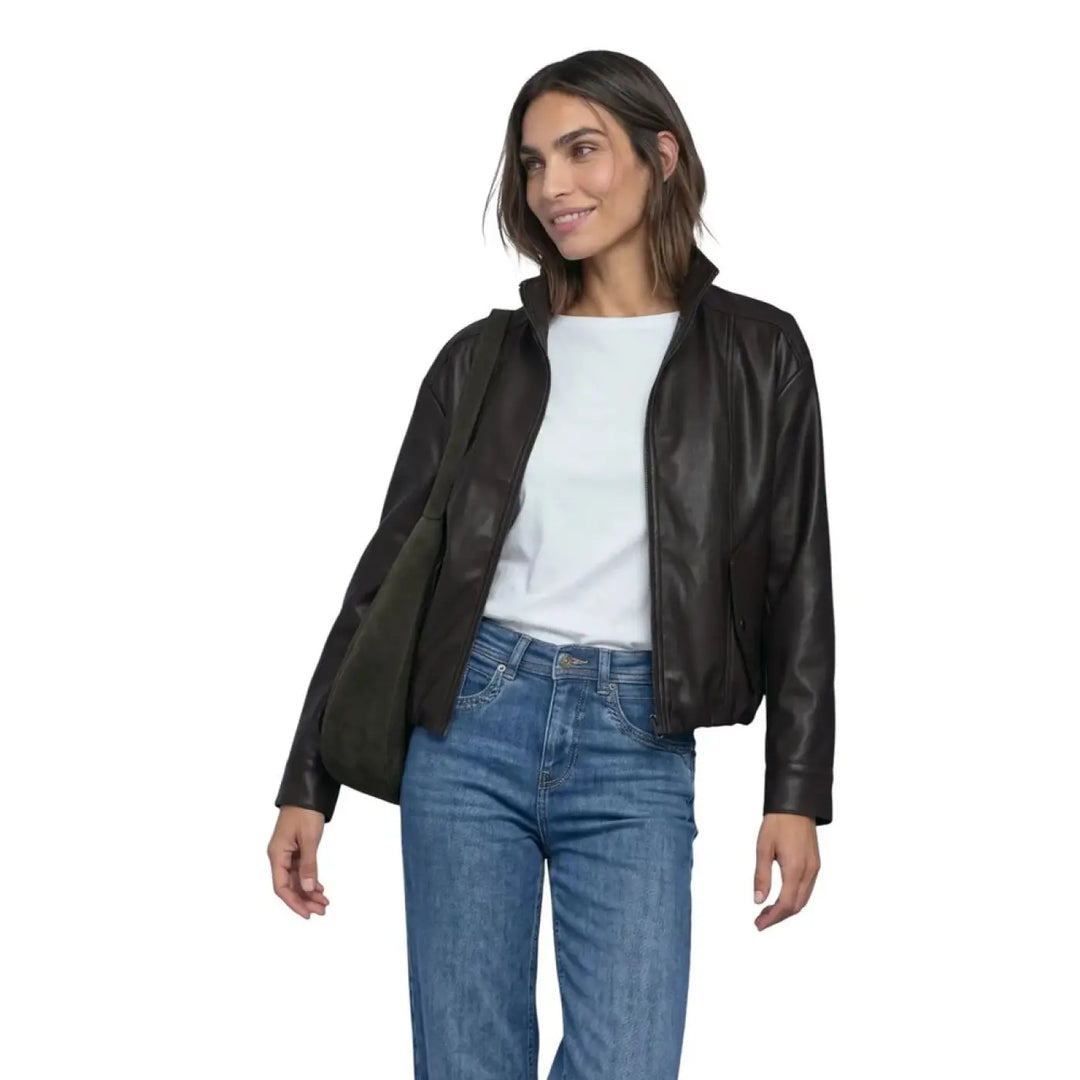 Street one Brown Polyester Leather Jacket