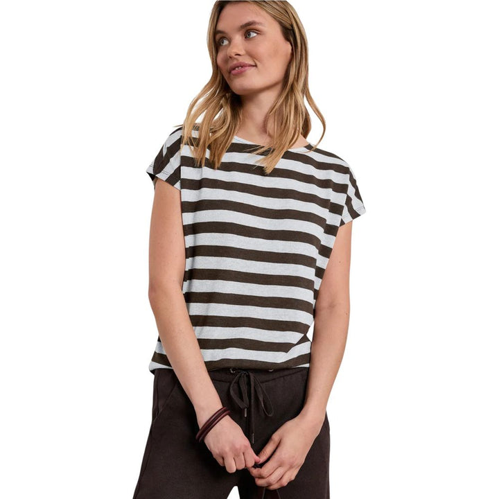 Street One - Brown Polyester T-Shirt