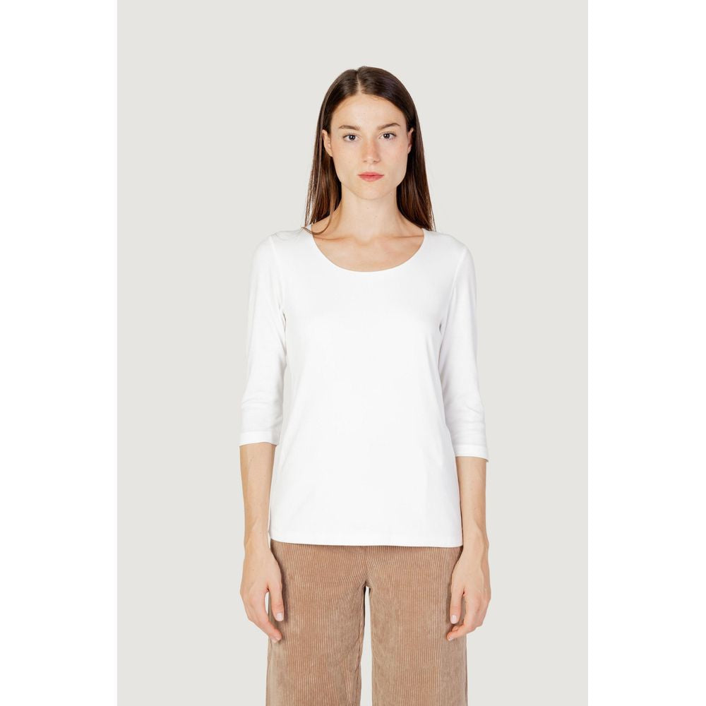 Street One - Cream Cotton Long Sleeve T-Shirt