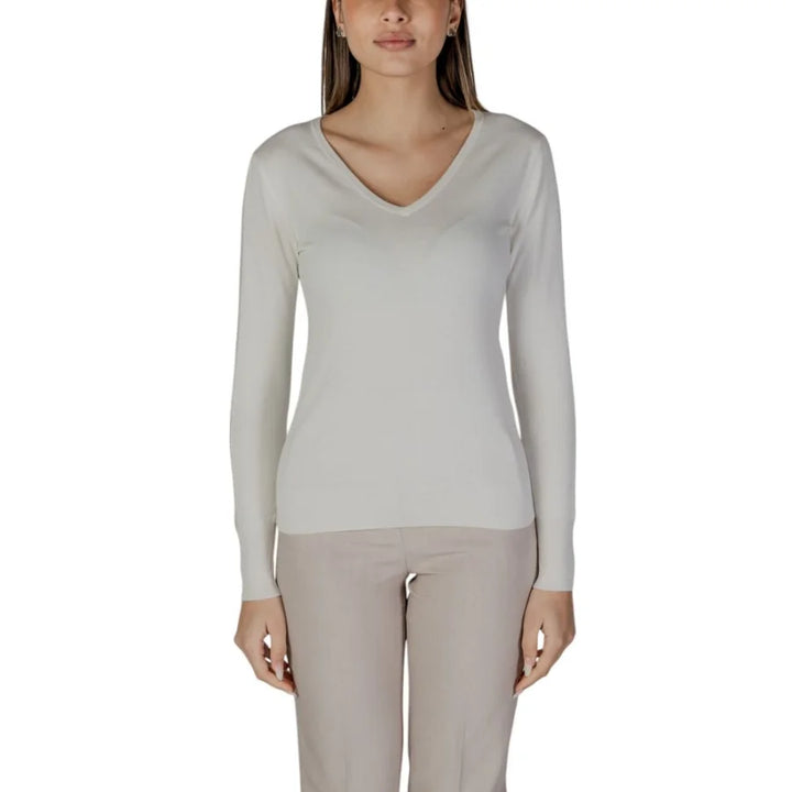 Street One Cream Viscose Long Sleeve T-Shirt