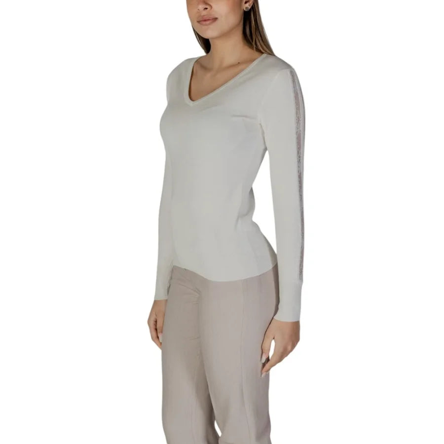Street One Cream Viscose Long Sleeve T-Shirt