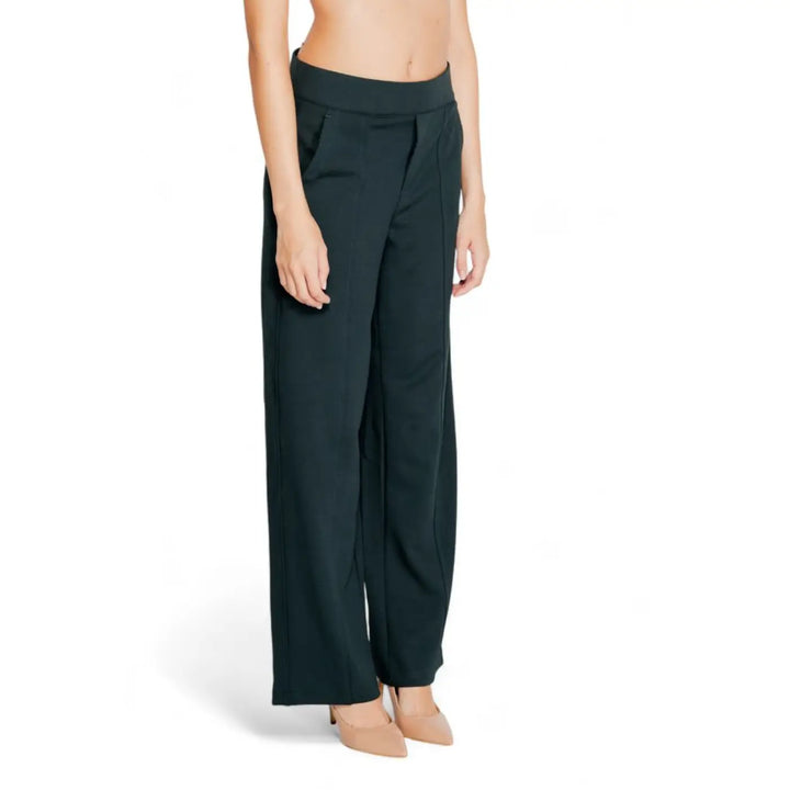 Street One Green Viscose Flared Pants